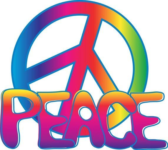 Rainbow peace sign cornhole board game vinyl graphic decal set -   beauty Images peace