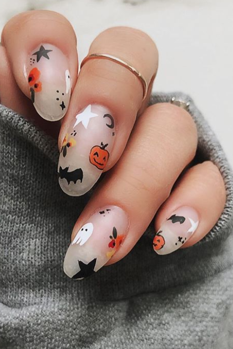 These Halloween Nail Ideas Are the Perfect Combo of Creepy and Cute -   beauty Nails art