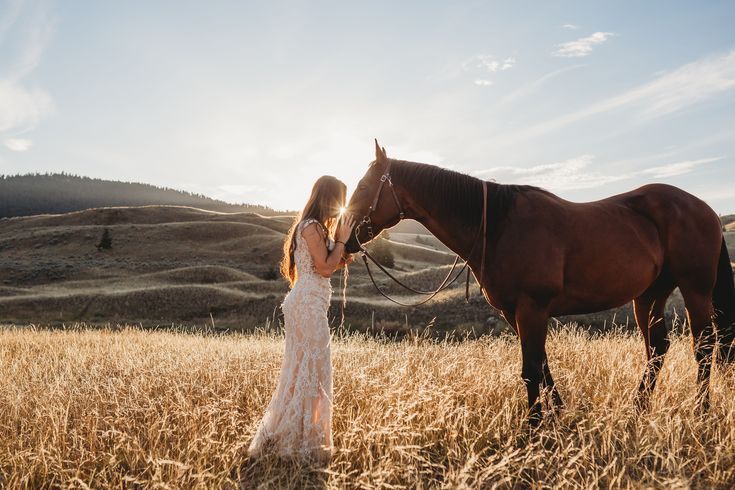 Beautiful golden hour shot of horse and owner -   beauty Pictures of horses