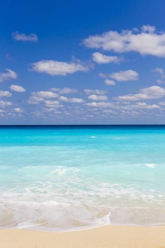 'White Sand and Turquoise Waters at the Beaches in Cancun, Mexico' Photographic Print - Mike Theiss | Art.com -   beauty Pictures sea