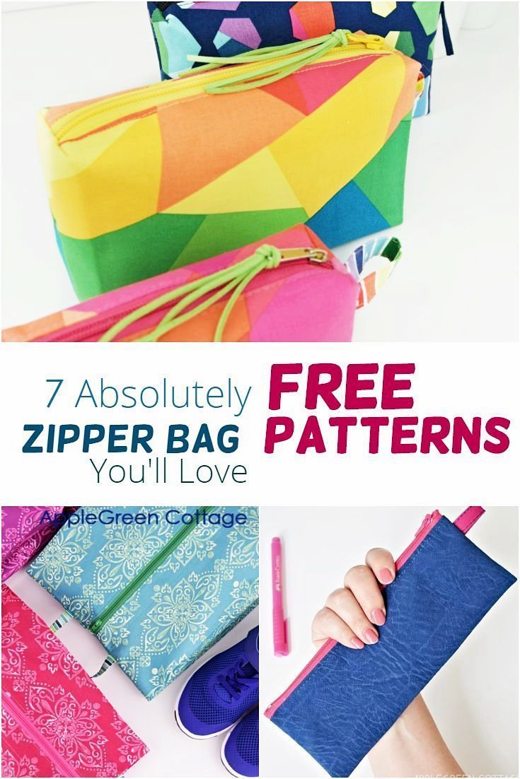 7 Absolutely Free Zipper Bag Patterns You'll Love -   diy Bag crafts