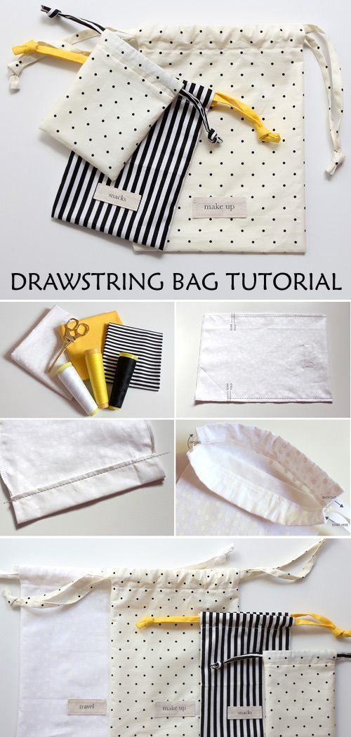 Diy Drawstring Bag Tutorial & Pattern -   diy Bag crafts