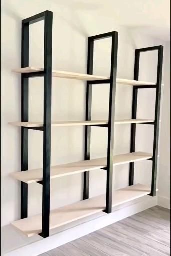 Floating ladder shelfs -   diy Bookshelf metal