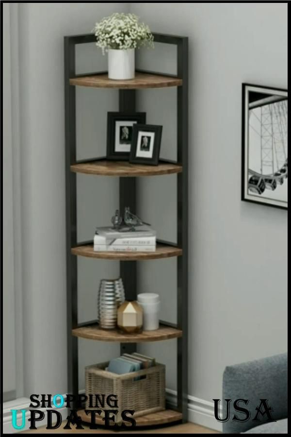 5 Tier Corner Shelves -   diy Bookshelf short