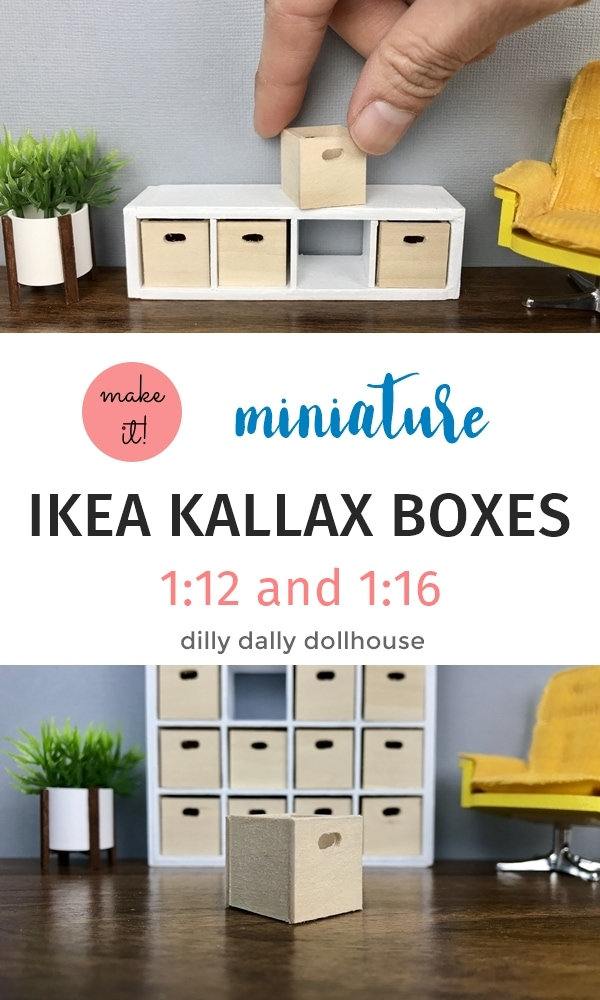Miniature Boxes for IKEA Kallax (Tutorial + Template or SVG) | dilly dally dollhouse -   diy Box cube