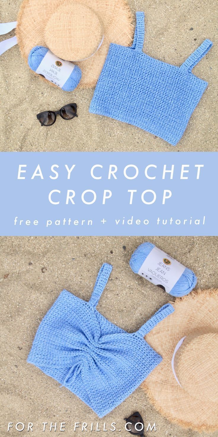 Easy Crochet Crop Top Free Pattern + Video Tutorial - for the frills -   diy Clothes crafts