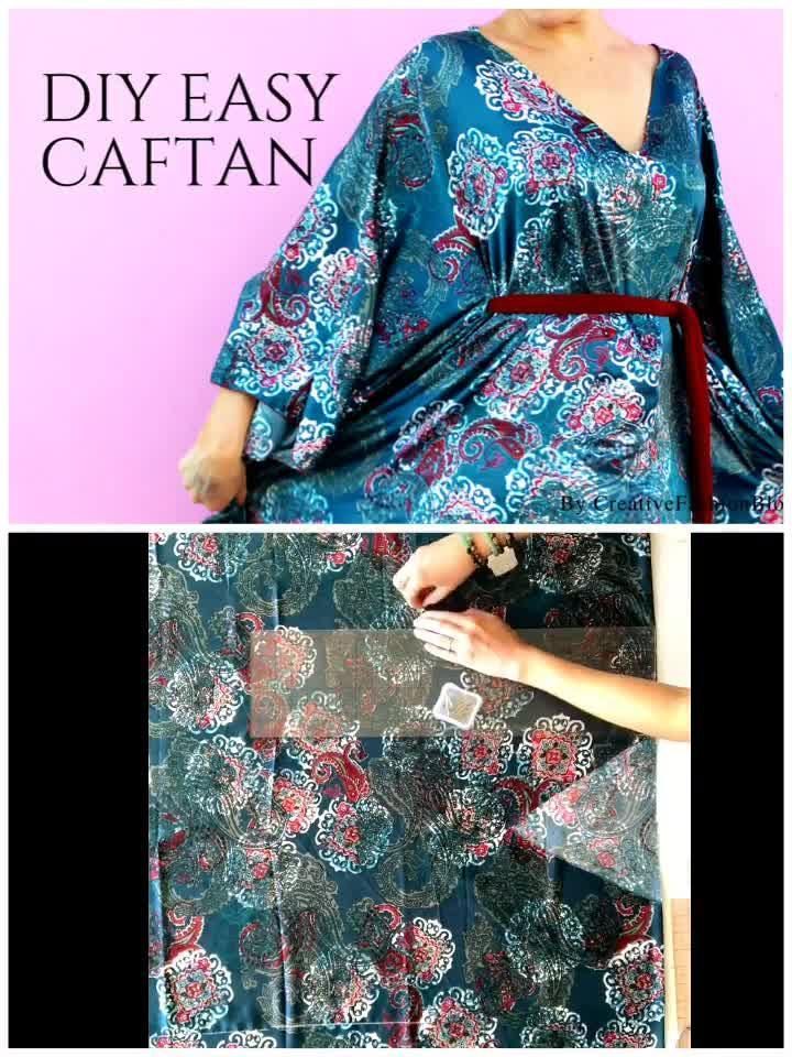 Easy DIY Caftan Dress Tutorial For Spring - Creative Fashion Blog -   diy Clothes patterns