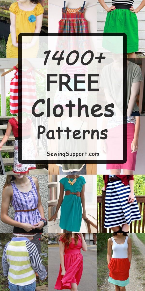 1300+ Free Clothing Patterns -   diy Clothes patterns