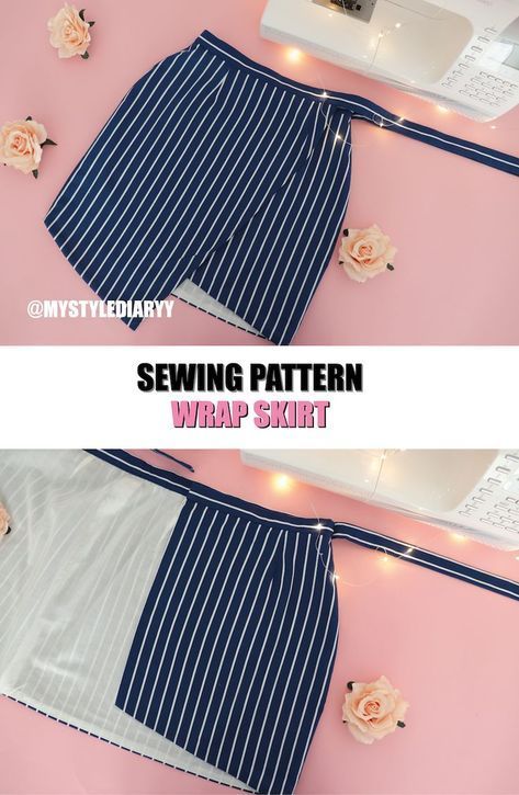 Wrap skirt pattern for women, Asymmetric high waisted pencil skirt | digital pattern PDF sewing pattern -   diy Clothes vintage