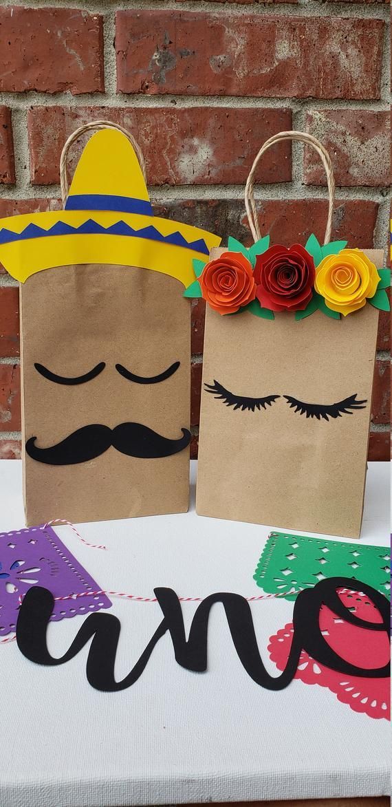 Fiesta goodie favor treat bags set of 12 -   diy Decoracion mexicana