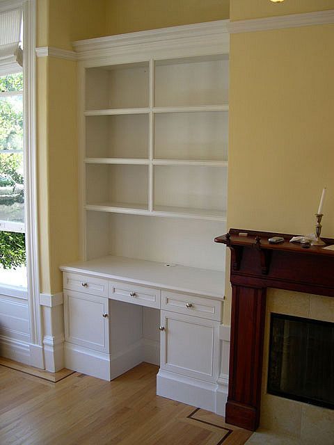 built in bookcase with desk Custom Cabinets & Trim Carpentry Houston Jared Meadors -   diy Desk with bookshelves