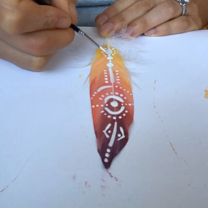 Hand painted feathers -   diy Dream Catcher for teens