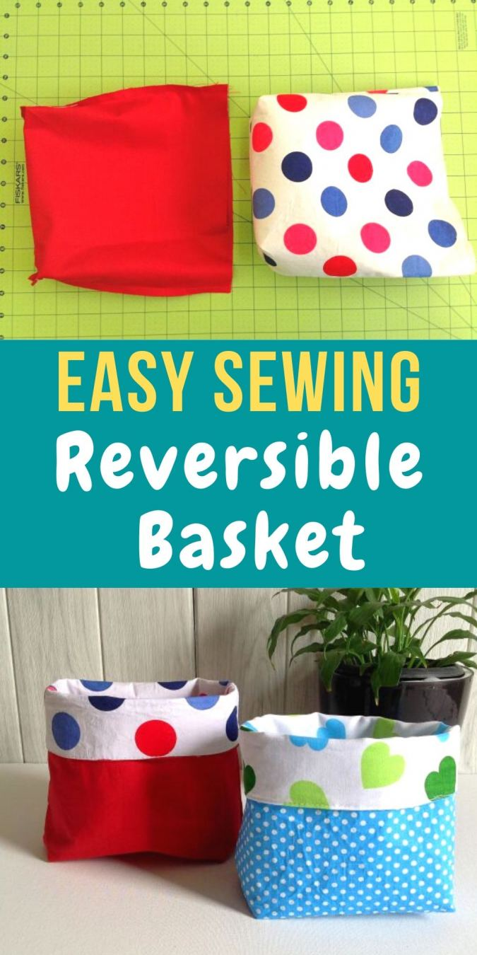 DIY Reversible Fabric Baskets ( Easy Sewing Project) -   diy Easy sewing