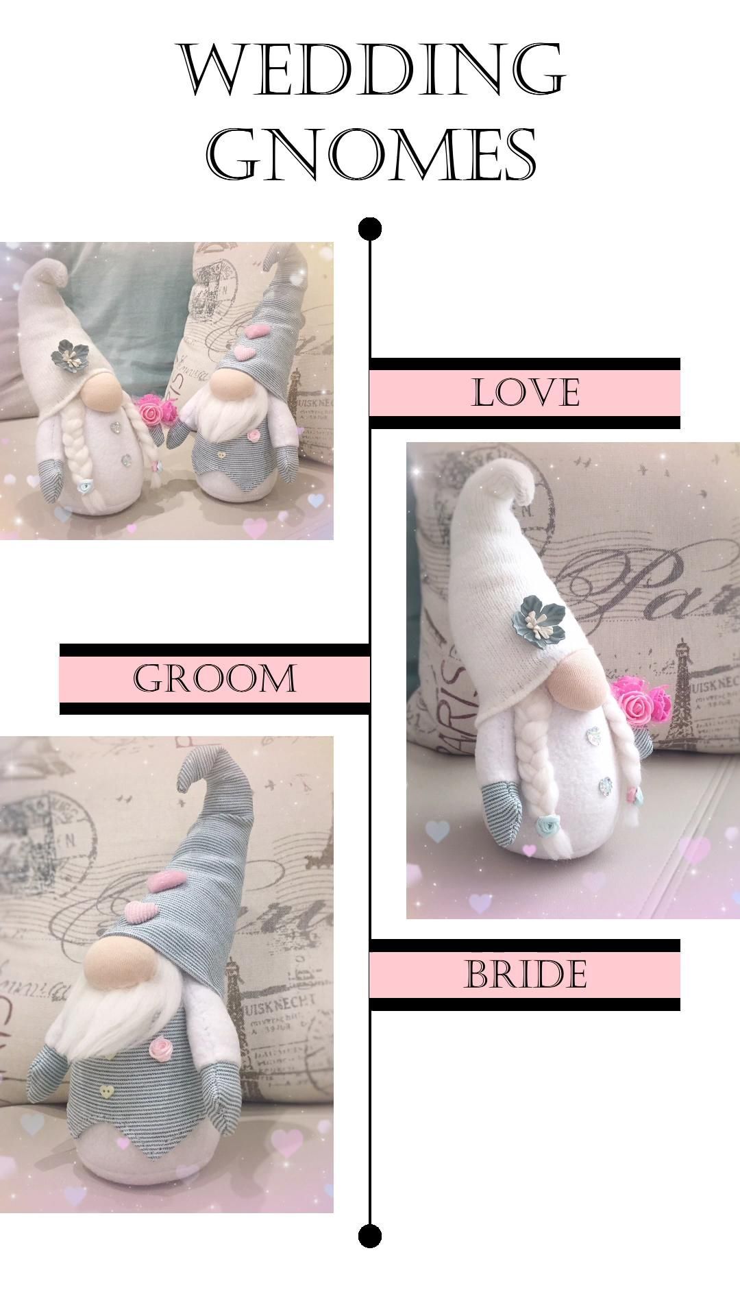 Wedding gnomes. Love gnomes. Bride and Groom gnome. Engagement gift idea. Wedding gift -   diy Gifts cheap