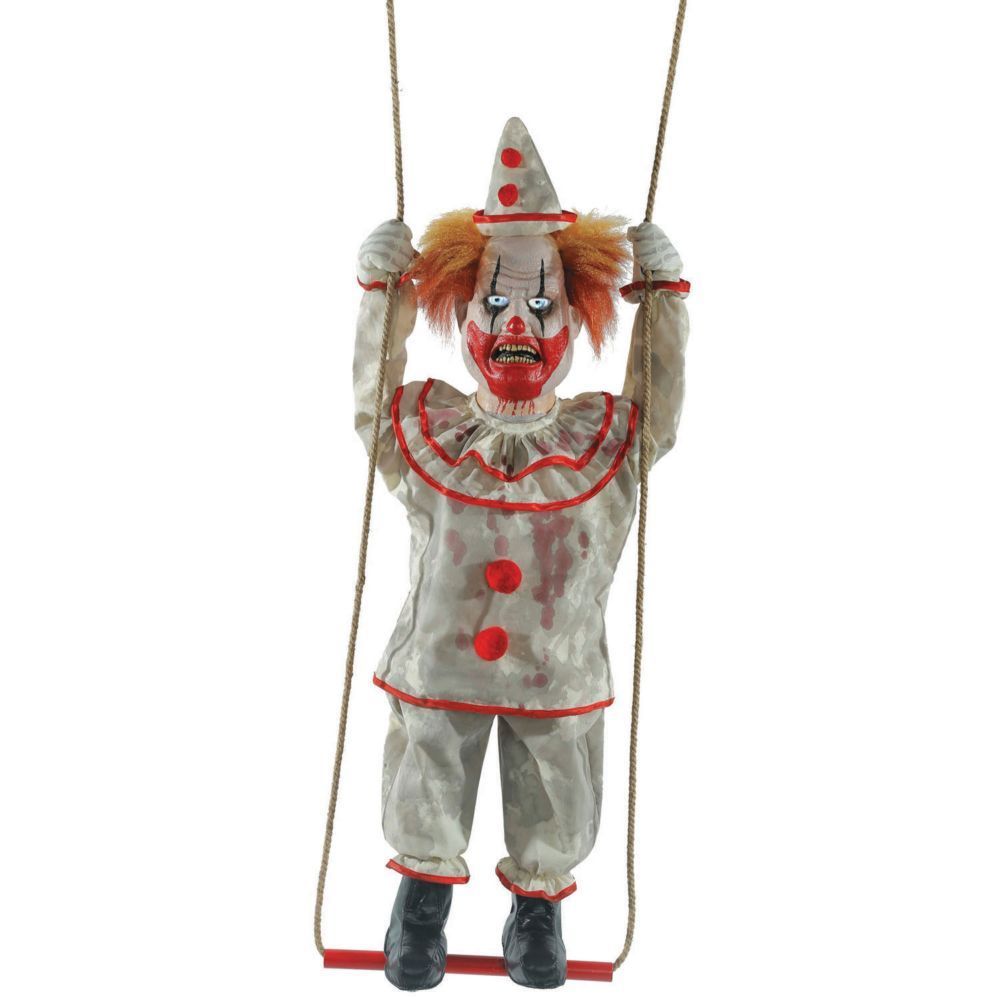 Animated Swinging Happy Clown Halloween Decoration | Oriental Trading -   diy Halloween Costumes clown