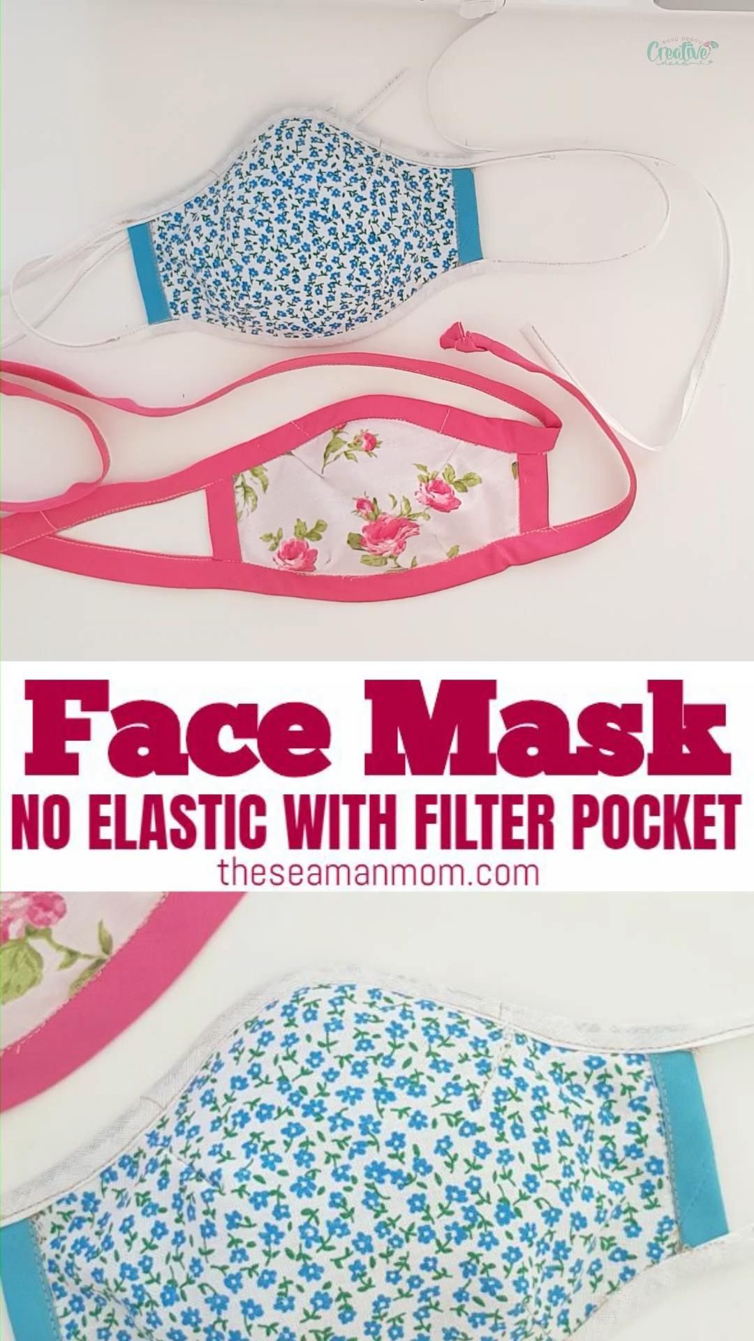 NO ELASTIC FACE MASK WITH FILTER POCKET -   diy Ideas sewing