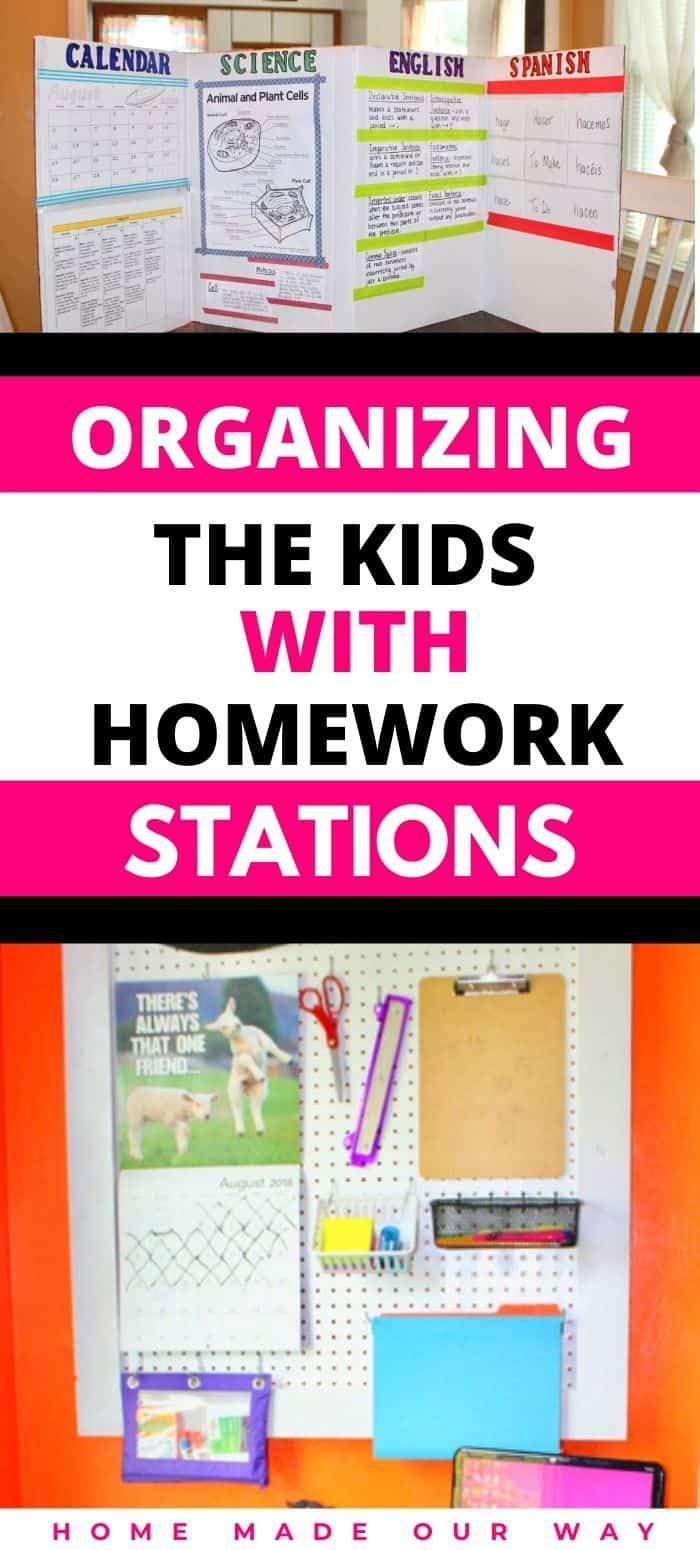 Organizing Your Kids with Homework Stations -   diy Organization study