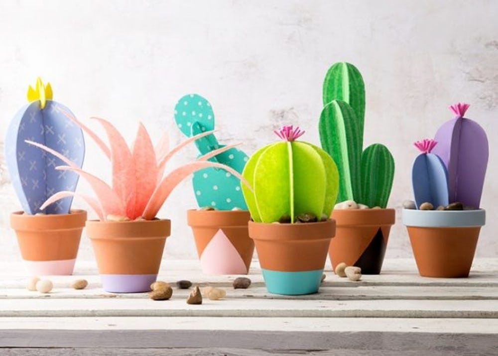 16 DIY Paper Plants to Make Your Indoor Garden a Reality -   diy Paper cactus