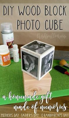 DIY Wood Block Photo Cube; A Homemade Gift Of Memories -   diy Presents for children