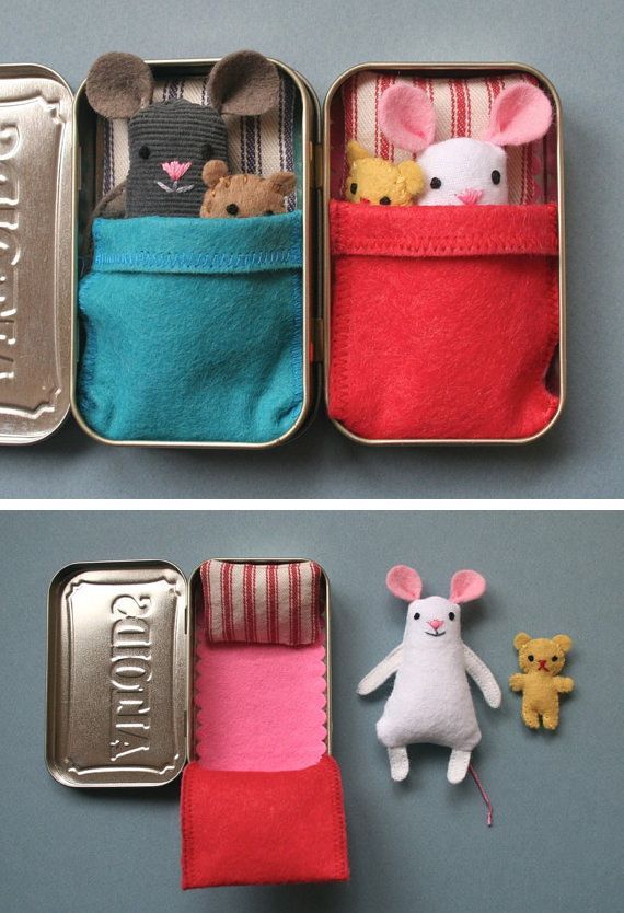 Wee Mouse Tin House PDF pattern -   diy Presents for children