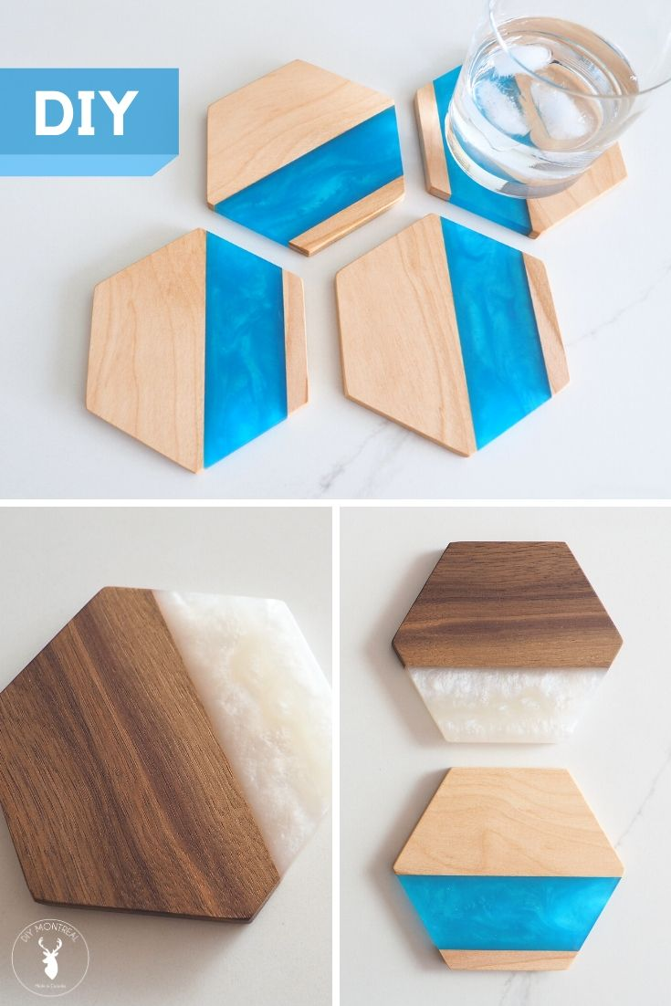 DIY Wood & Epoxy Hexagon Coasters -   diy Projects with wood