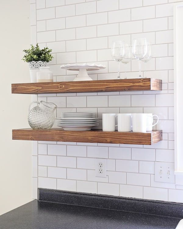 DIY Kitchen Floating Shelves & Lessons Learned -   diy Shelves rental