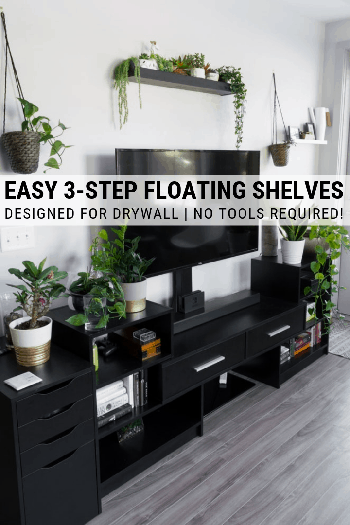 How to Hang Shelves in an Apartment: Renter-Friendly Shelves for Drywall -   diy Shelves rental