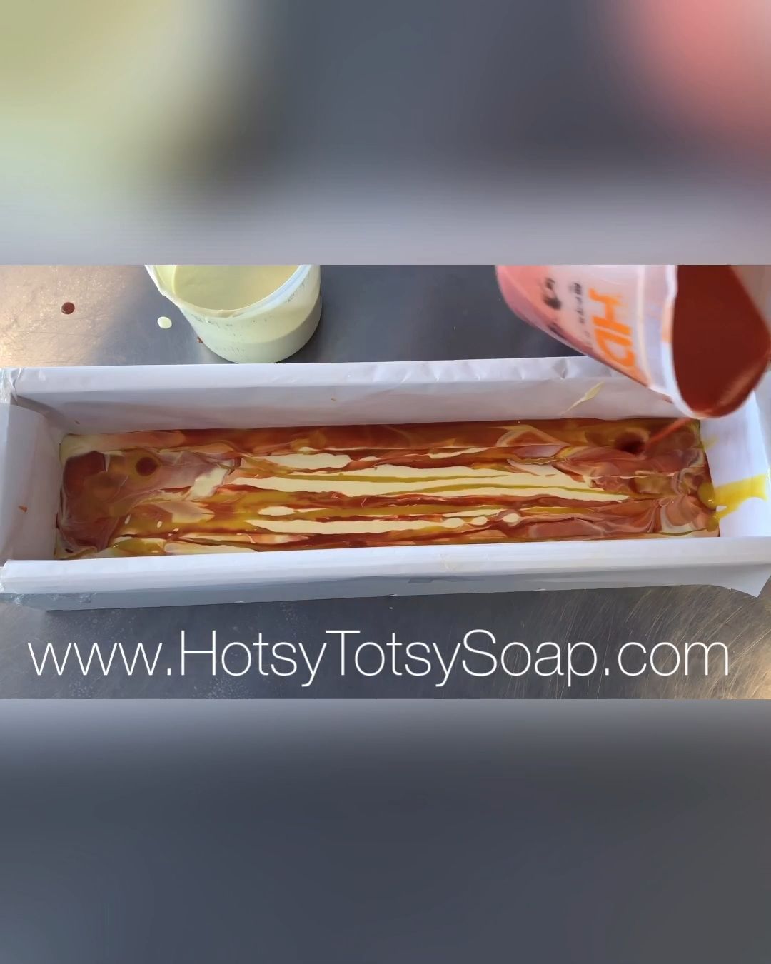 Making Kumquat Cold Process Soap using drop swirl technique -   diy Soap designs