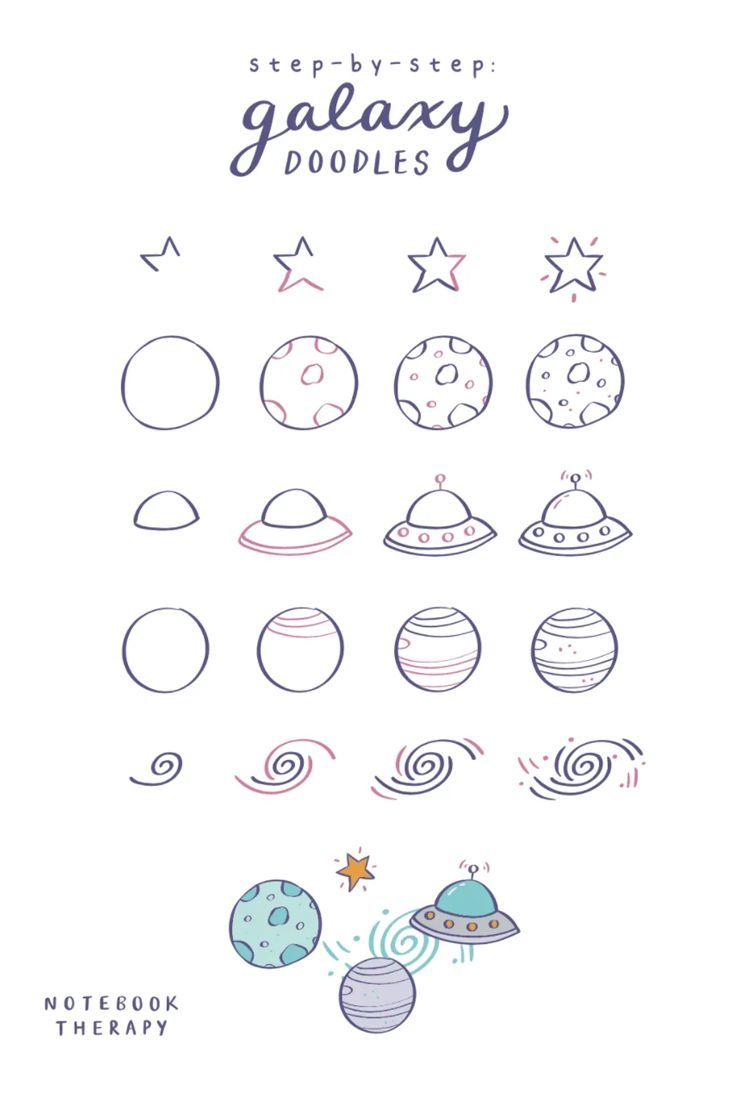 Step-by-step Galaxy Doodles -   diy To Do When Bored draw