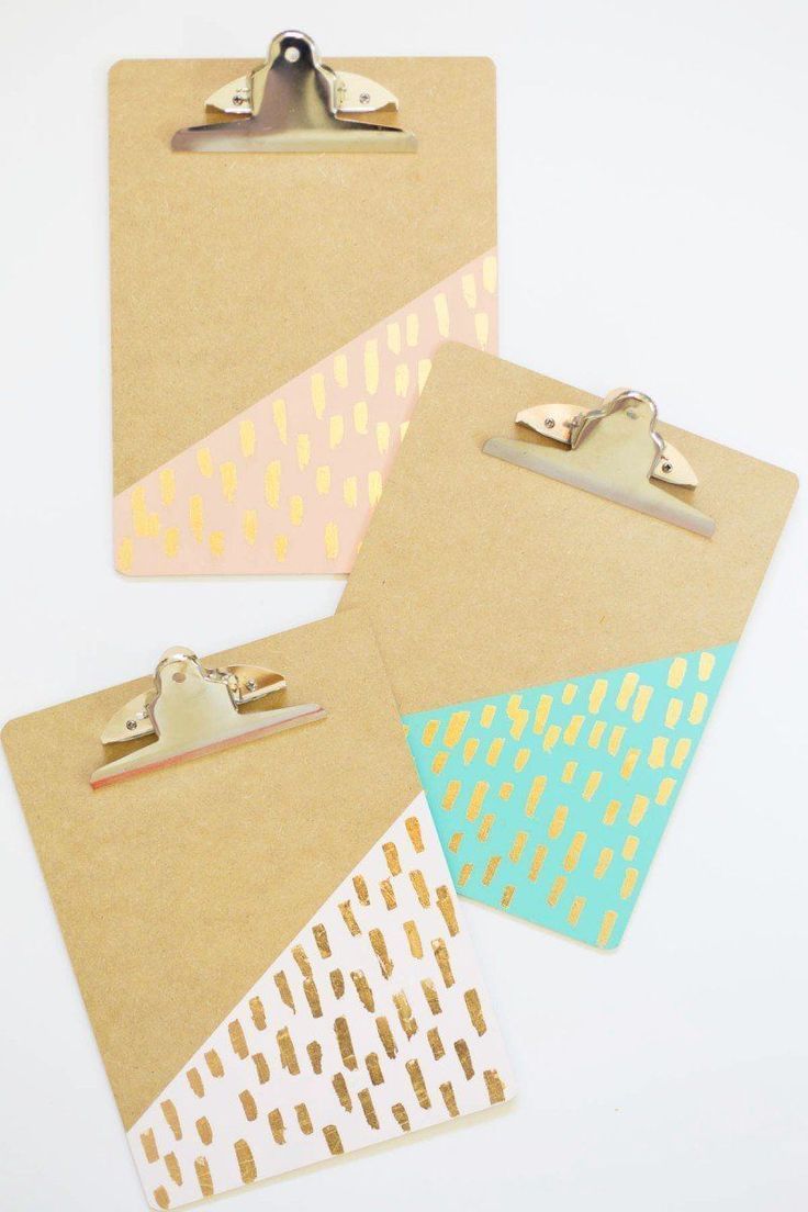 DIY Gold Leaf Brushed Clipboards » Lovely Indeed -   diy Tumblr gifts