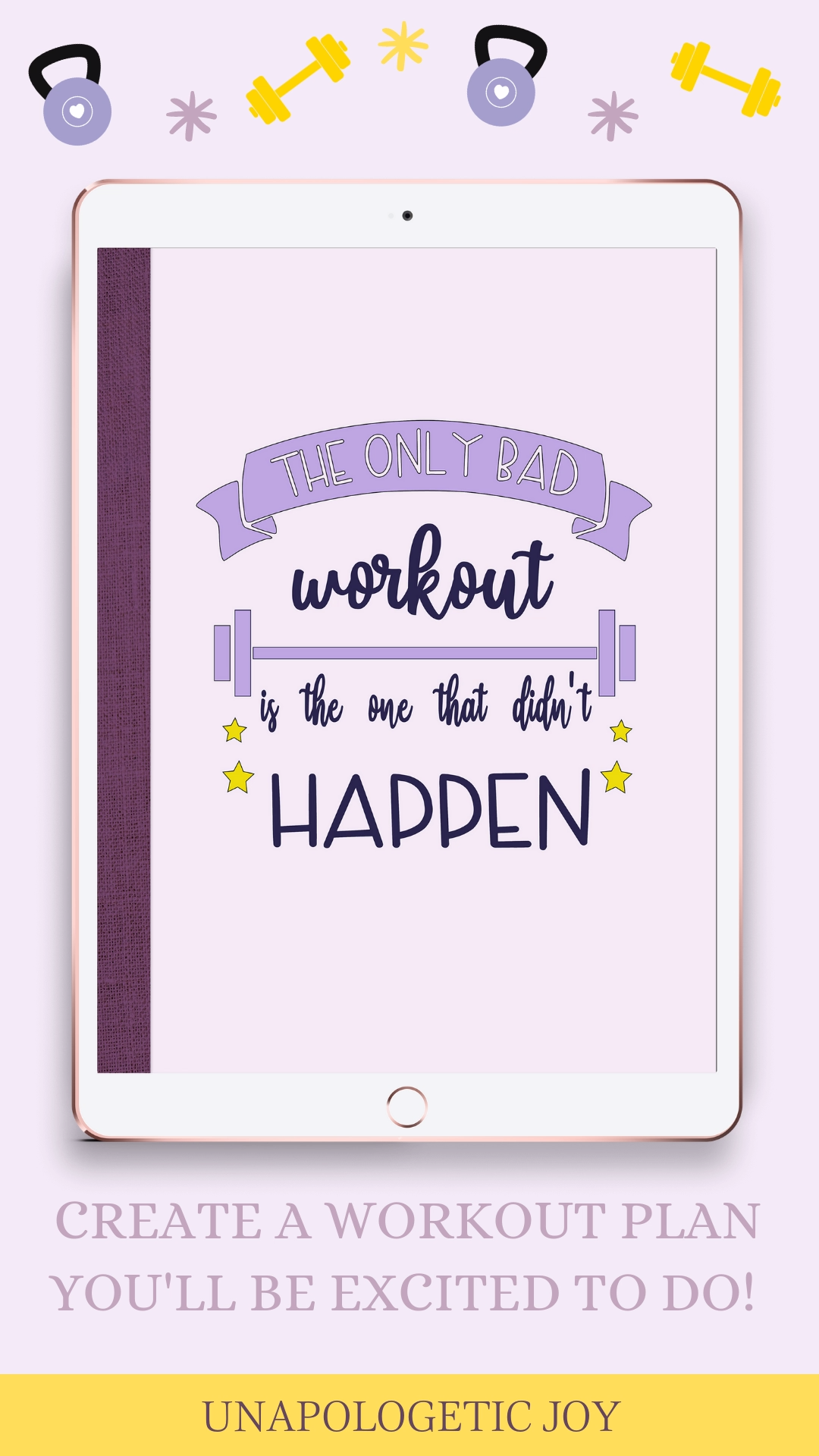 No Bad Workout Digital Fitness Planner -   fitbook fitness Journal