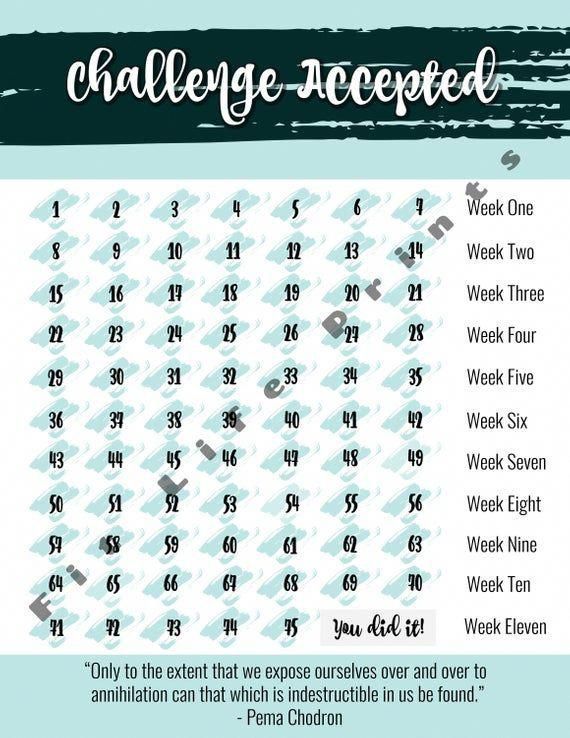 Fitness Challenge Tracker - 75 Days - Artsy Blue -   fitness Challenge at home
