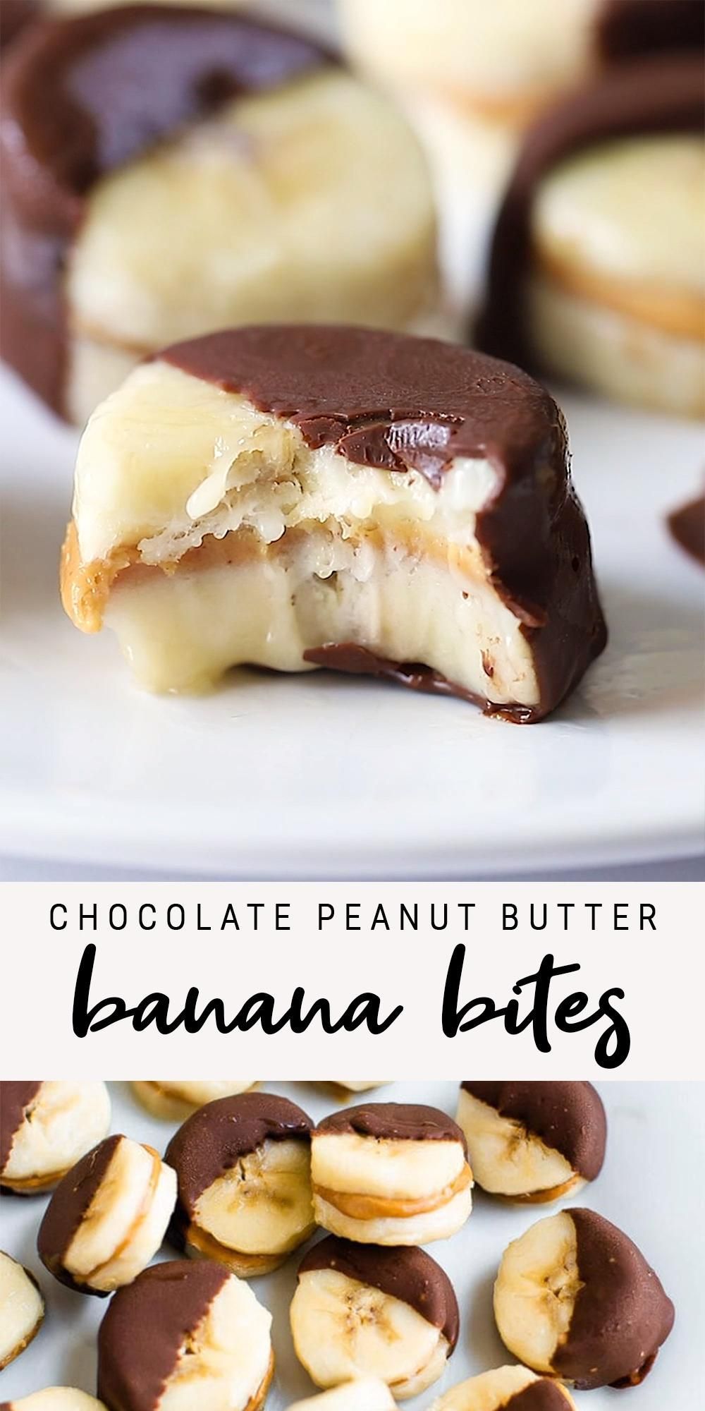 Chocolate Peanut Butter Banana Bites | Easy + Healthy Frozen Dessert Recipe | Under 100 Calories -   fitness Food healthy