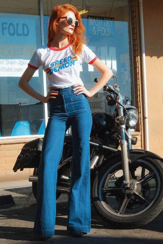 Speed Demon- 70s -1970s inspired- ringer tee- made in use- women graphic tee- ethical fashion- sweat -   style 90s woman