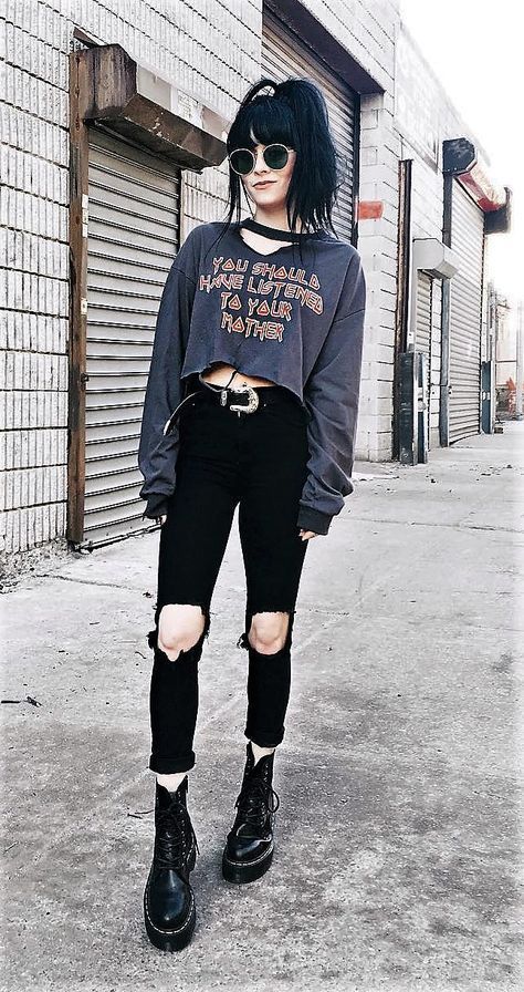 23 Cool Dark Grunge Outfit Ideas -   style Edgy punk