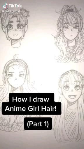 How to draw, easy, basic, simple, anime girls hairstyles -   style Hair anime
