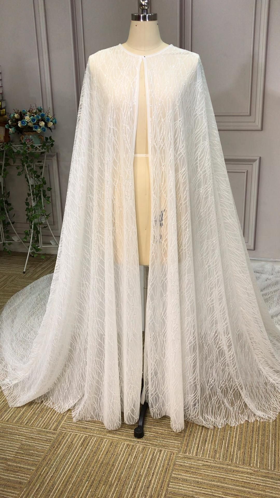 Sparkling Glitter wedding cloak long bridal jacket 2020 wedding fashion trends -   style Hijab wedding