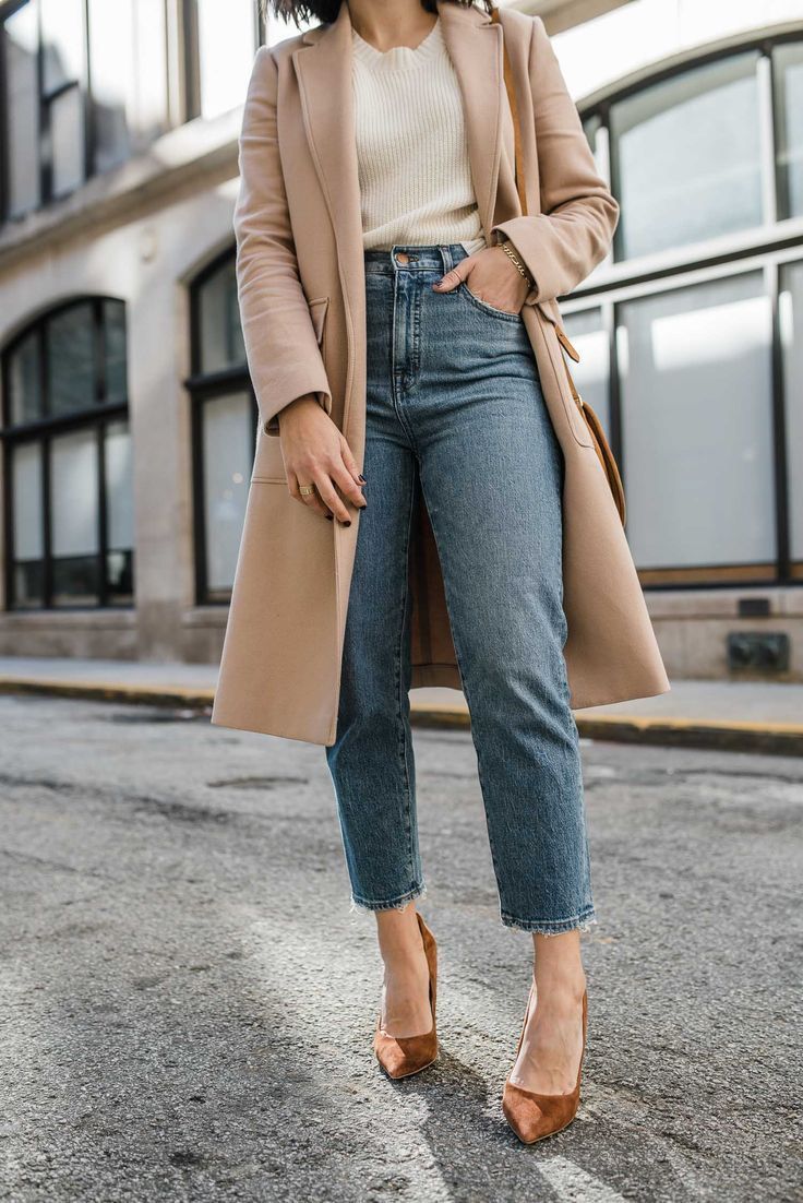 Winter Street Style - Camel Coat + Pumps -   style Simple clothes