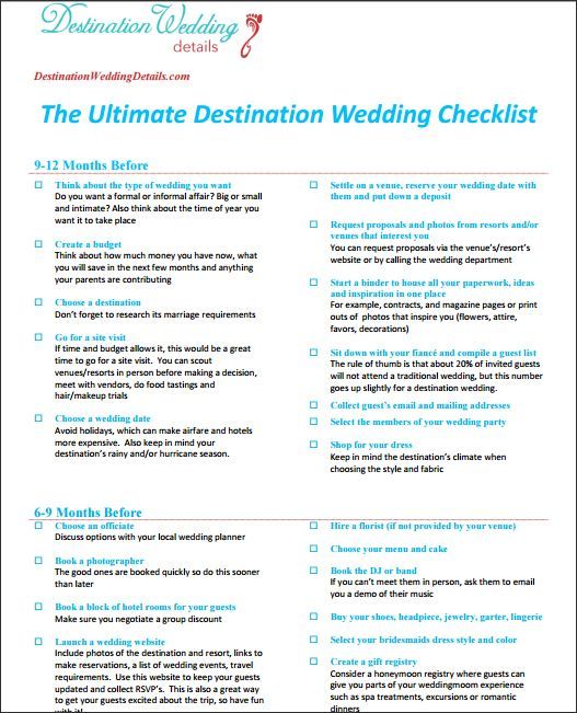 The Best Destination Wedding Checklist | Destination Wedding Details -   wedding Checklist downloadable
