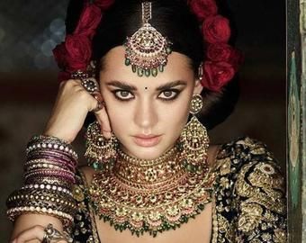 Indian Jewelry Set,Sabyasachi Jewellery, Kundan Necklace Bridal -   14 beauty Face indian ideas
