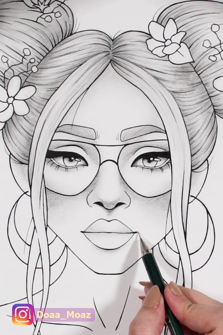Coloring Page  -   15 beauty Drawings for teens ideas