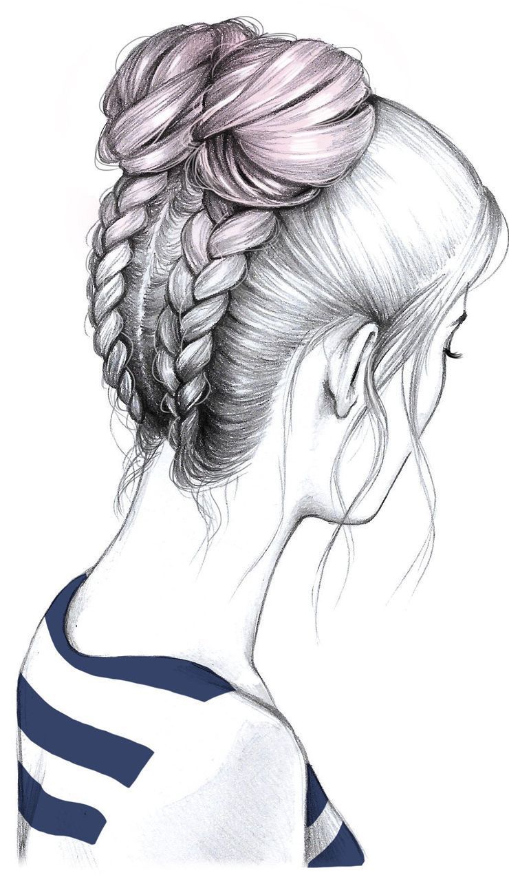 Trenzas + rodetes -   15 beauty Drawings for teens ideas