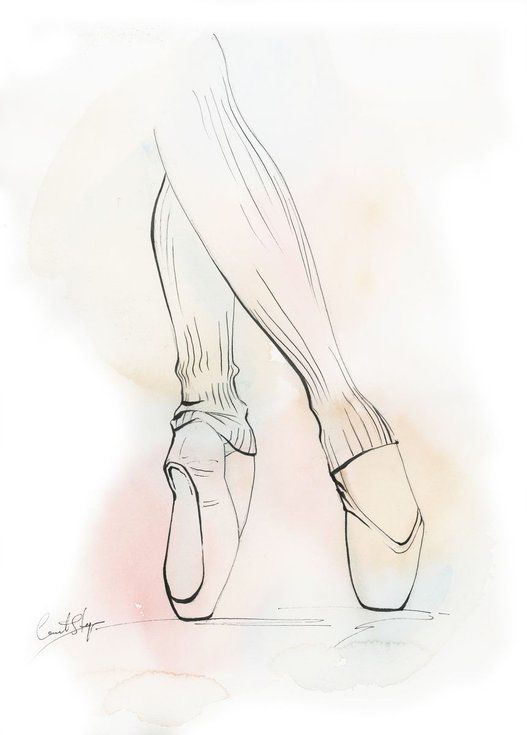 On Pointe in lines and washes n.1 (2019) Watercolour by Sophie Rodionov -   15 beauty Drawings for teens ideas