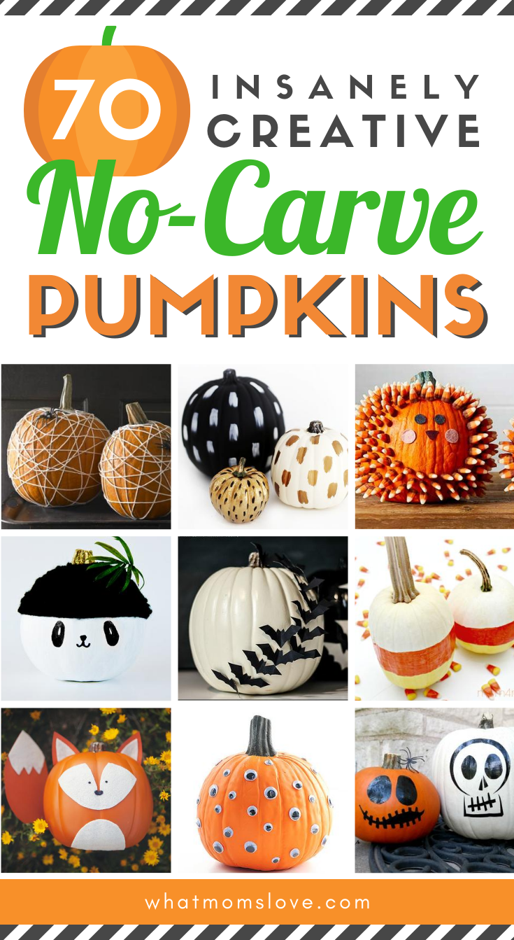 70 Creative, No-Carve Pumpkin Decorating Ideas for Kids -   17 creative and easy for pumkin carving ideas