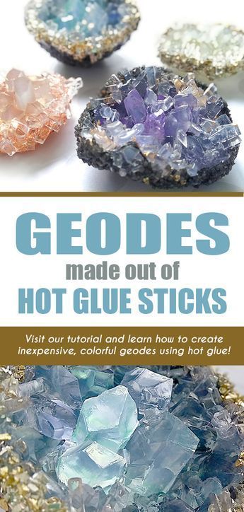 Geodes Made From AdTech Hot Glue Sticks -   17 diy Art crafts ideas