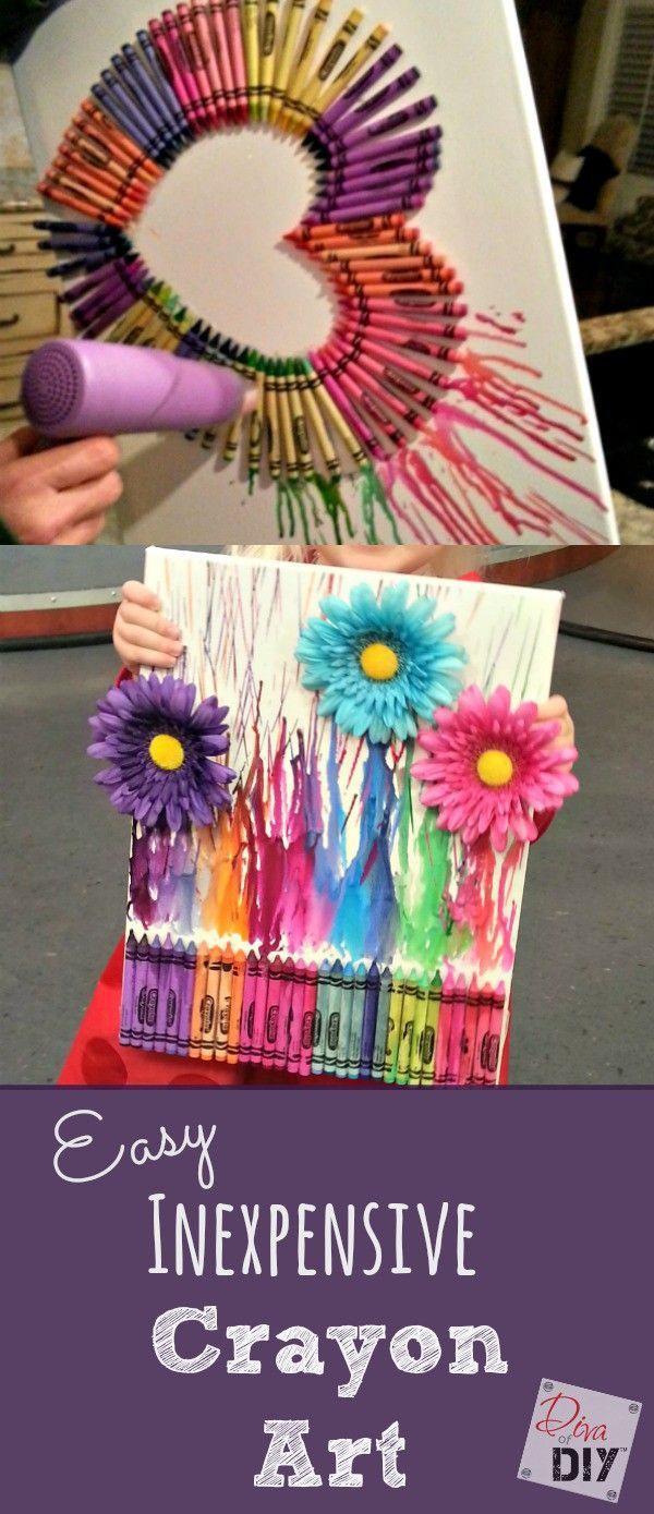 How to Make Easy and Affordable DIY Crayon Art -   17 diy Art crafts ideas