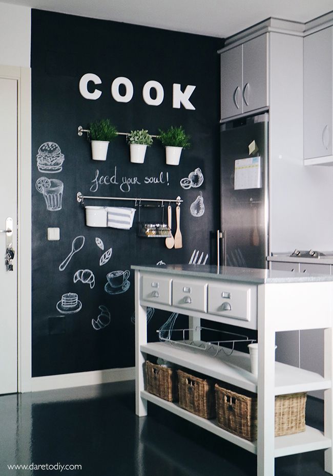 DIY DECO: Transforma tu cocina con una pared de pizarra -   17 diy Decoracion cocina ideas