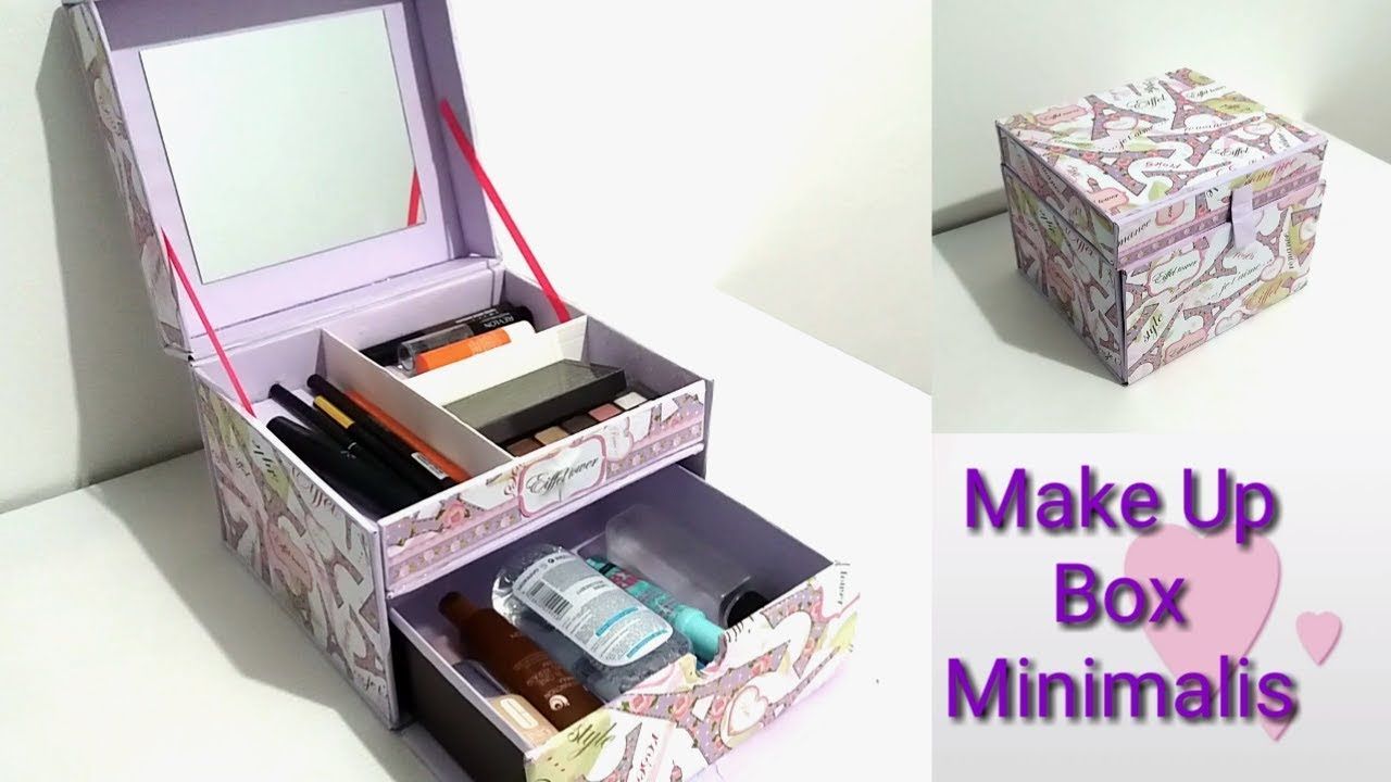 DIY How to make a makeup box minimalis | DIY makeup organizer -   18 diy Box makeup ideas