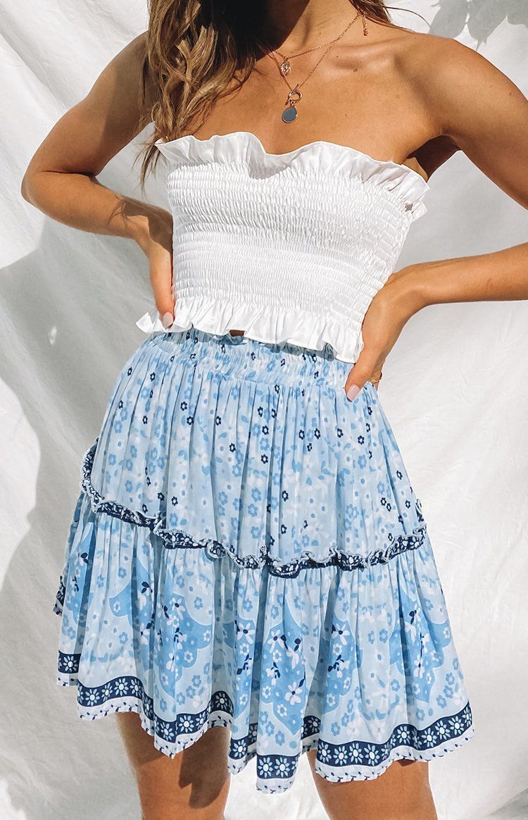 Desert Store Boho Skirt Blue Floral -   18 style Summer cool ideas