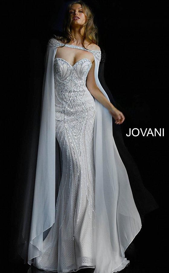 Jovani 45566 Wedding Dress Pageant Long Fitted Beaded removable cape formal -   19 beauty Dresses couture ideas